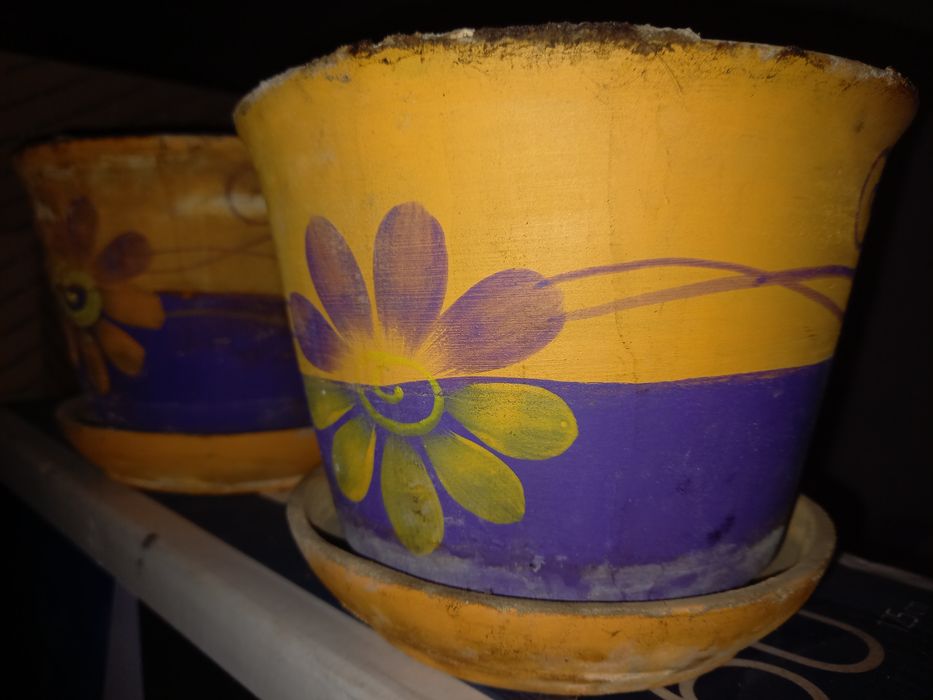 Саксия за цветя ръчно рисувана