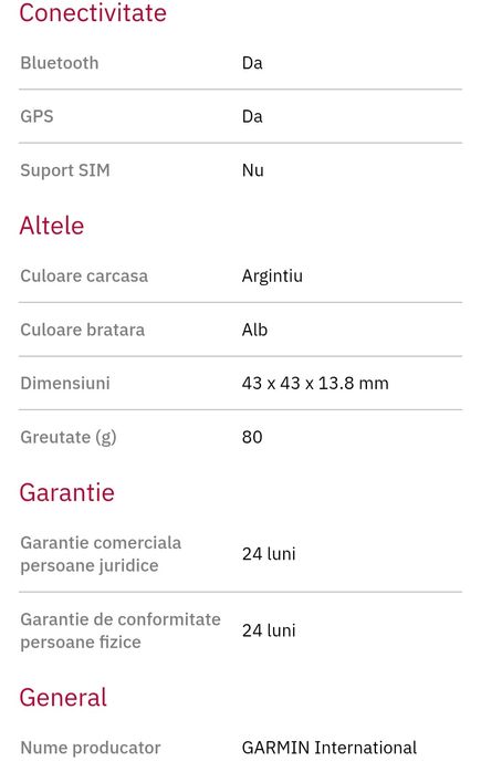 Garmin fenix 8 AMOLED 43mm – inox/Whitestone cu curea Whitestone