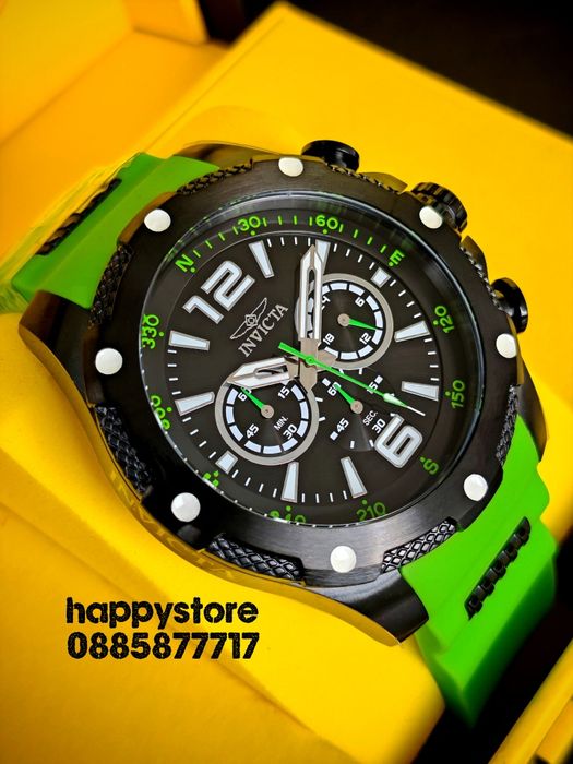 INVICTA Axis Black/Green 50mm, Инвикта нов ръчен часовник