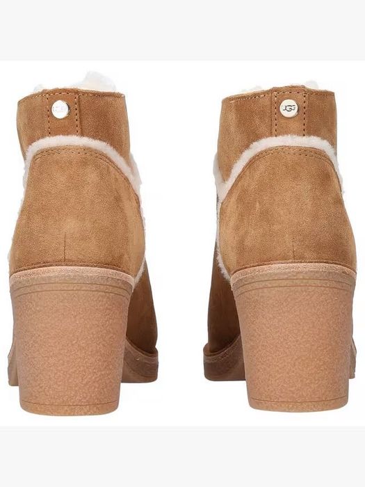 Ghete blana naturala cojoc camel chestnut UGG