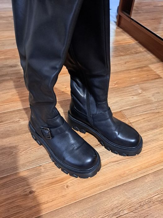 Сапоги коженные зимние
