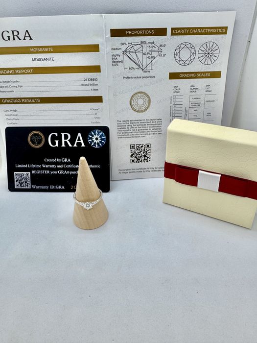 Сребърен пръстен с мойсанит (Диамант) 0.6 карата