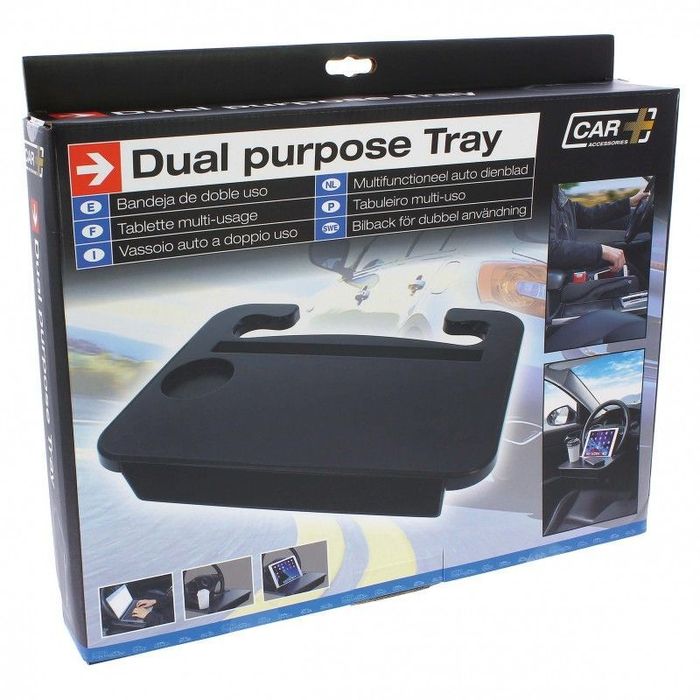 Tava Duala Sumex pentru Volan - Masa pentru Laptop si Suport pentru Alimente cu Organizator, 37x27.7x55 cm