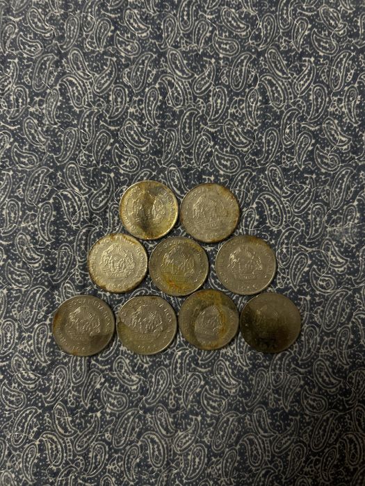 moneda de 1 leu emisa in romania, in anul 1966, 9 monede