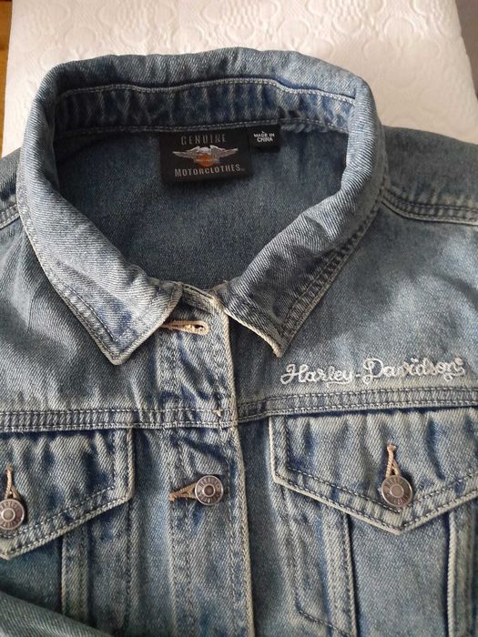 geaca de blugi Harley Davidson (dama) + pantaloni piele (dama) + casca