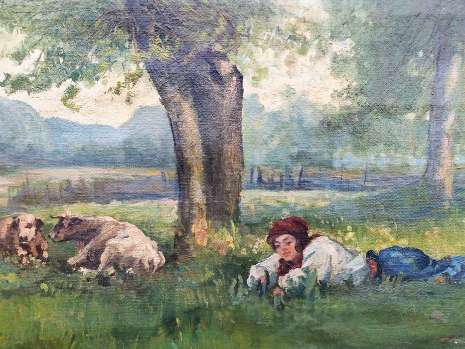 Tablou Sava Henția (1899) – Scenă Pastorală (89x53 cm)