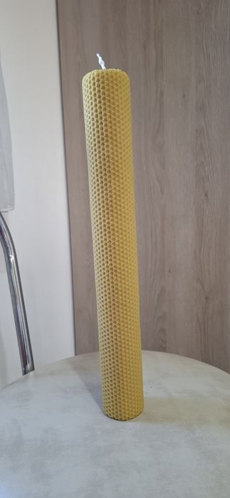 Lumanare din ceara naturala pentru botez/cununie
