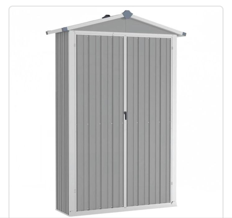 Șopron de grădină gri 116x45x175 cm, oțel galvanizat VidaXL