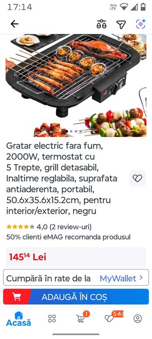 Gratar electric 2200 w