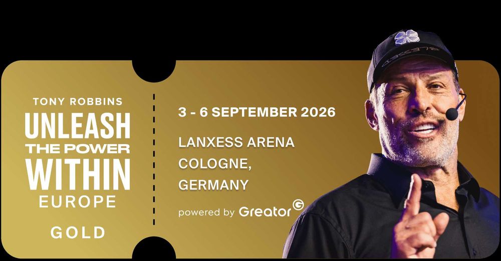Златен билет за предстоящото събитие на Тони Робинс / Tony Robbins "Unleash the Power Within" 2026