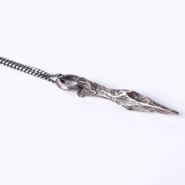 Сребърен медальон острие 925 | Мъжка висулка кинжал талисман за сила