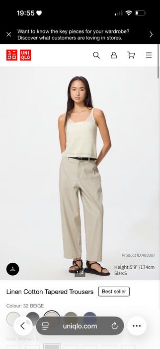 Uniqlo новые брюки из льна