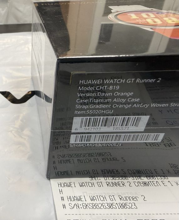 ЗАПЕЧАТАН 43mm Huawei watch GT Runner Гаранция Vivacom 2028 Orange