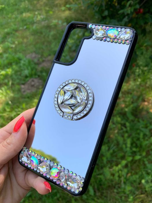 Husa oglinda cu inel si pietricele pt. Samsung Galaxy S21 , S21 FE 5G