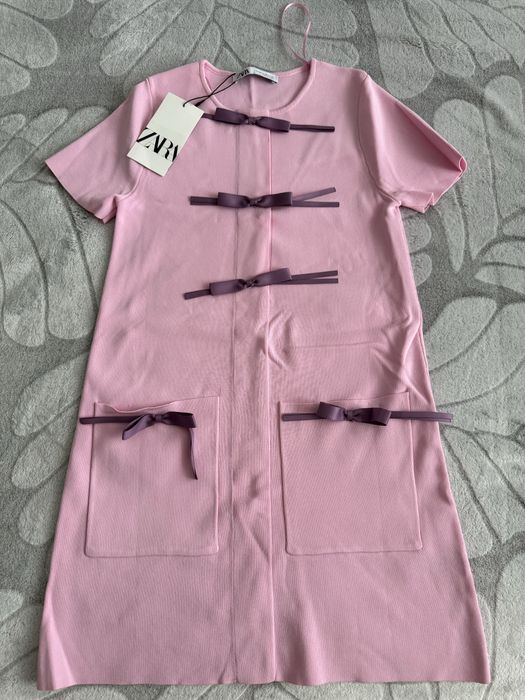 Розова рокля от Зара/Zara с панделки