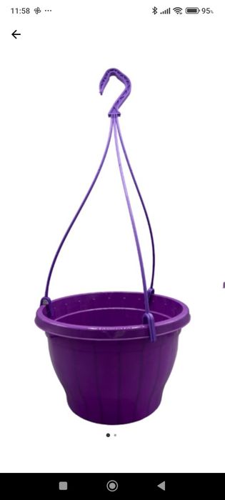 Vând ghivece suspendate albe, albastre și mov