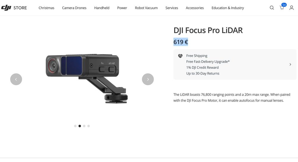 Accesoriu STABILIZATOR DJI Focus Pro LiDAR pt RONIN RS3 Pro RS4 Pro