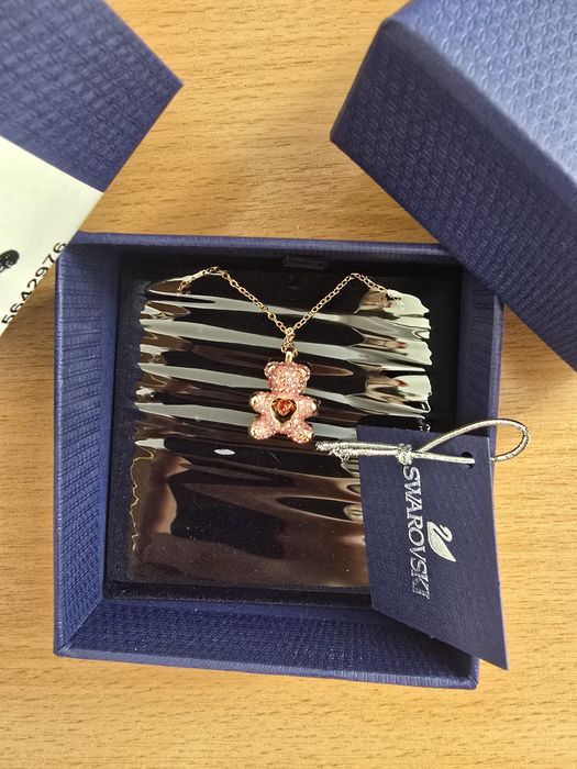 Pandantiv Teddy Bear, Roz, Placat în nuanță de aur roz