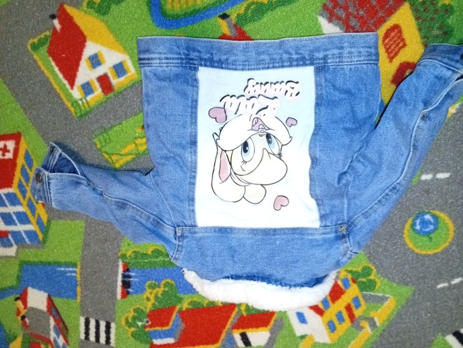 Gecuță denim îmblănită  fetiță mărimea 86