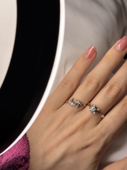 Златен руски сет жълто и бело злато и диаманти