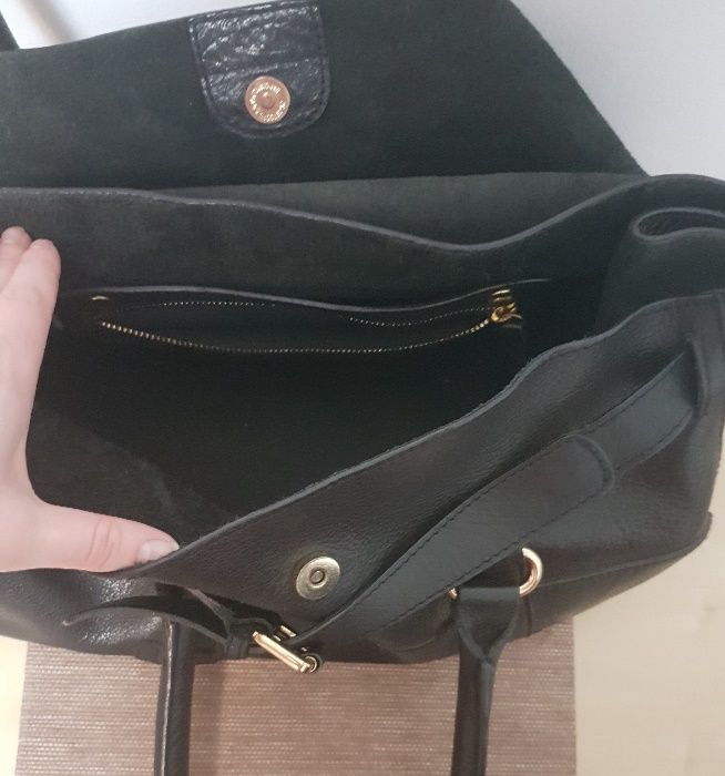 Geanta din piele naturala ZARA