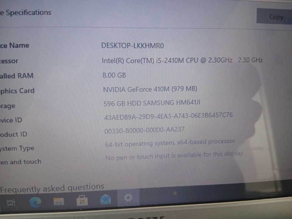 Laptop Sony Vaio PCG 71811M