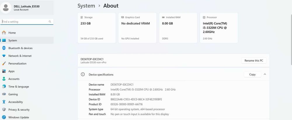 Laptop DELL LATIDUDE 5530 , i5 ,SSD , Windows 11,Roblox
