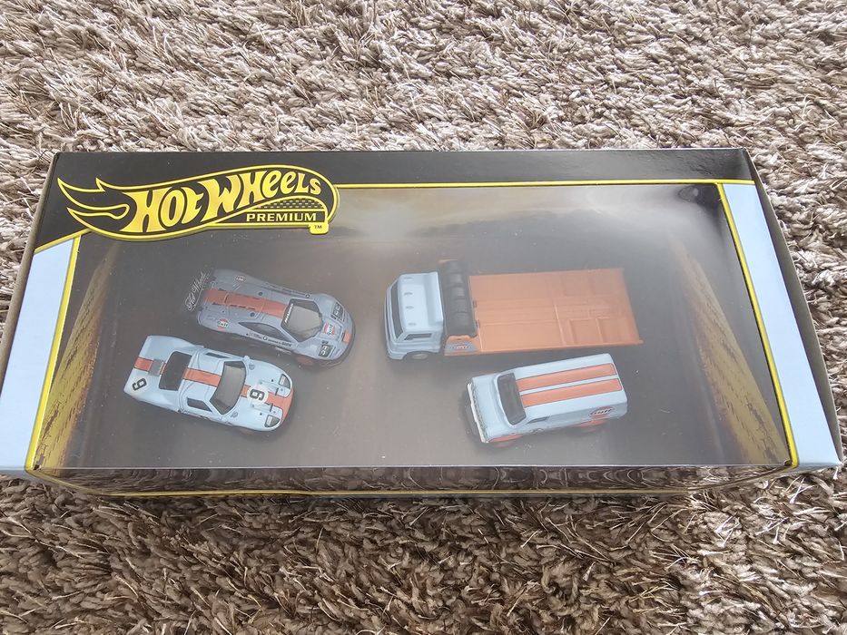 Hotwheels Premium GULF 4-Pack – Nou,Sigilat–Piesă de colecție
