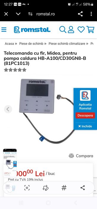 Telecomandă Panou Control ,termostat digital Pompe /Centrală/ Clime Ae