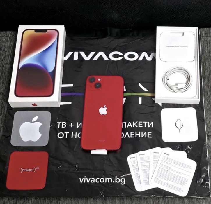 128GB iPhone 14 Plus + Vivacom Гаранция 2025г. Product Red | Червен