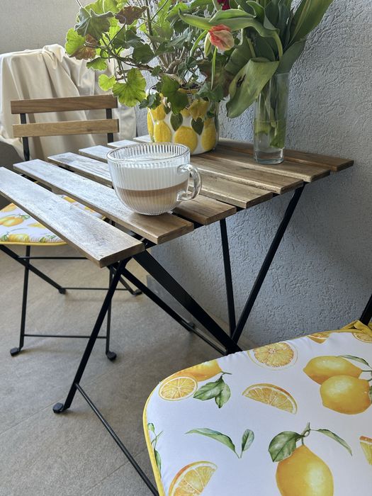 Set masă + 2 scaune – ideal balcon/terasă