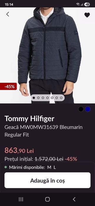 Geaca hilfiger,  marimea M,  stare foarte bună,  preț 230 roni