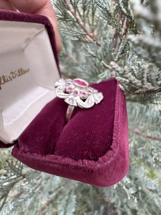 Inel din aur, argint, rubine si cubic zirconia