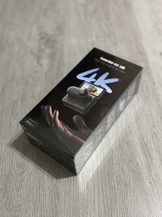 Insta 360 go 3s black 128 gb nou  + suport prindere cap original