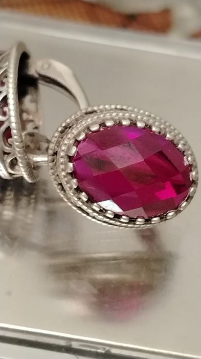 Серьги серебро ссср рубины