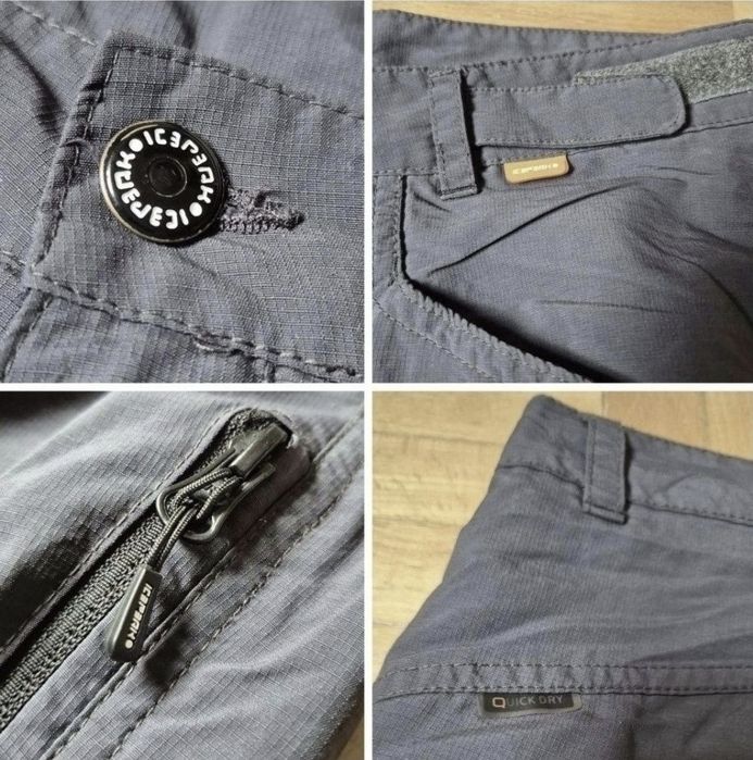 Pantaloni scurti 3/4, Icepeak (Gri) - Quick Dry, Bărbați - W33