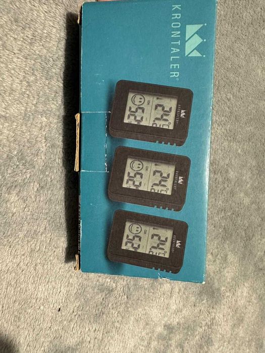 Set de 3 termometre de temperatura si umiditate (culoare negru)
