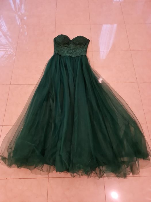 Rochie banchet dantela verde