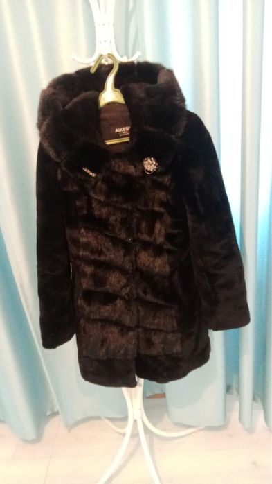 Шуба мутон с норкой