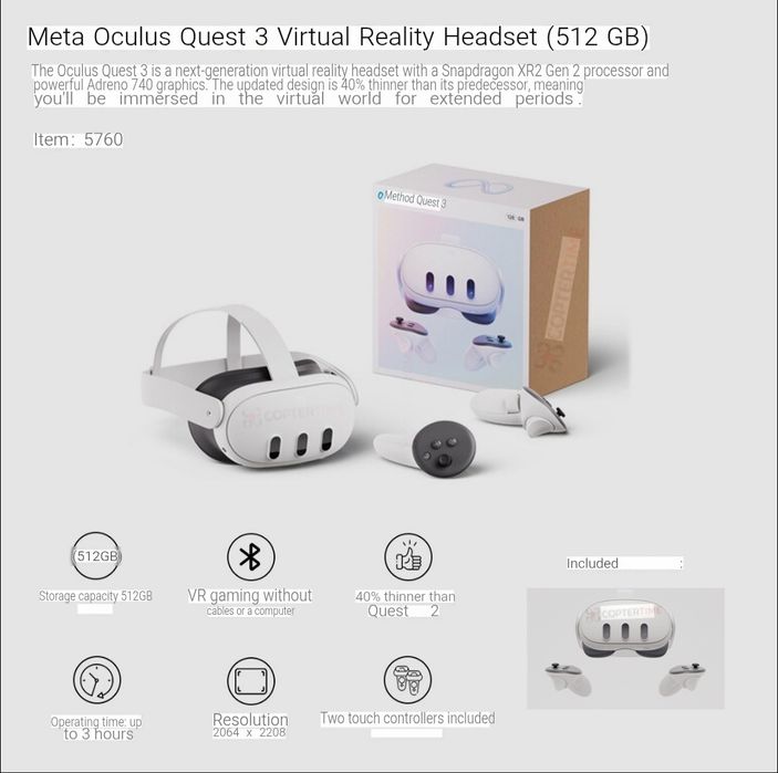 Meta Quest 3 4K 512 Gb