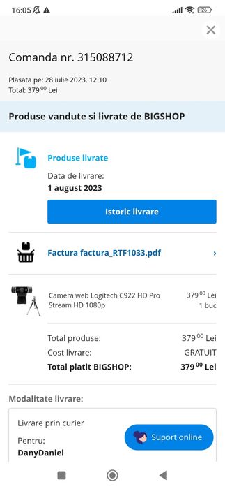 Camera web Logitech C922 HD Pro Stream HD 1080p