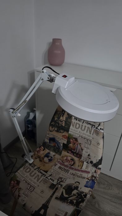 Lampa cosmetica cu neon si lupa de 5 dioptrii, Alma Net Office, Plastic, 22 w