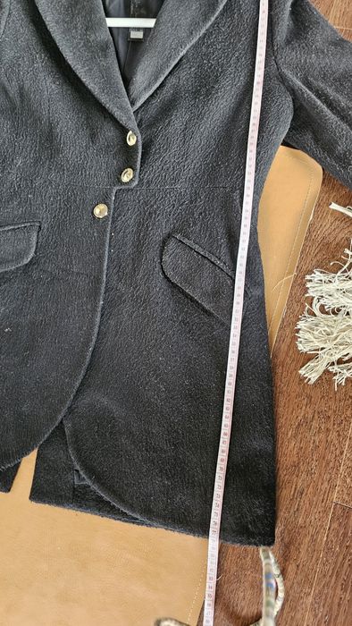 Елегантно палто с естествена кожа