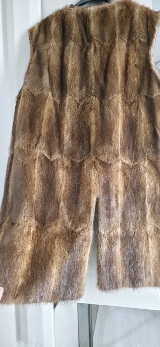 Дълъг дамски елек естествен косъм ХХL размер