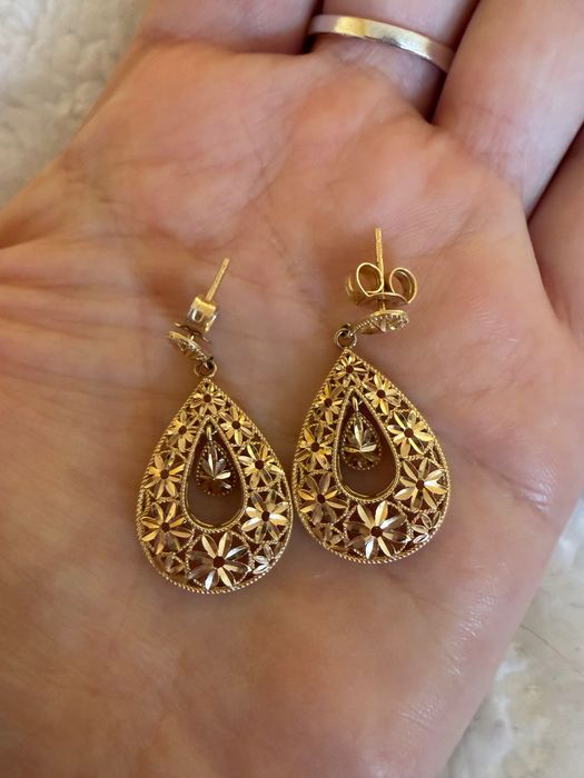 Cercei cu pandantiv aur 14k