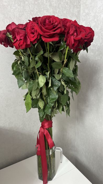 Красные розы 80см