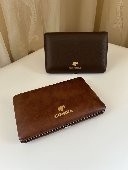 Хумидор COHIBA за 5 пури – кожен калъф, преносим