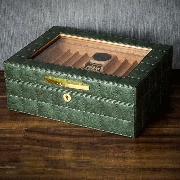Хумидор  Кедър и кожа  Lubinski 50 пури, Хидрометър и овлажнител
