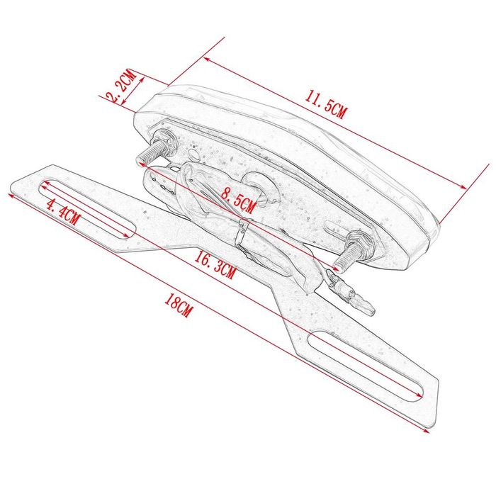 Стоп №4075-4 за Мотор -LED стоп светлина, червена