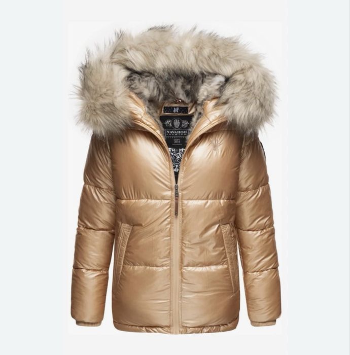 Дамско пухкаво яке Navahoo в златист цвят